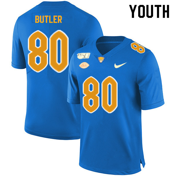 2019 Youth #80 Dontavius Butler Pitt Panthers College Football Jerseys Sale-Royal